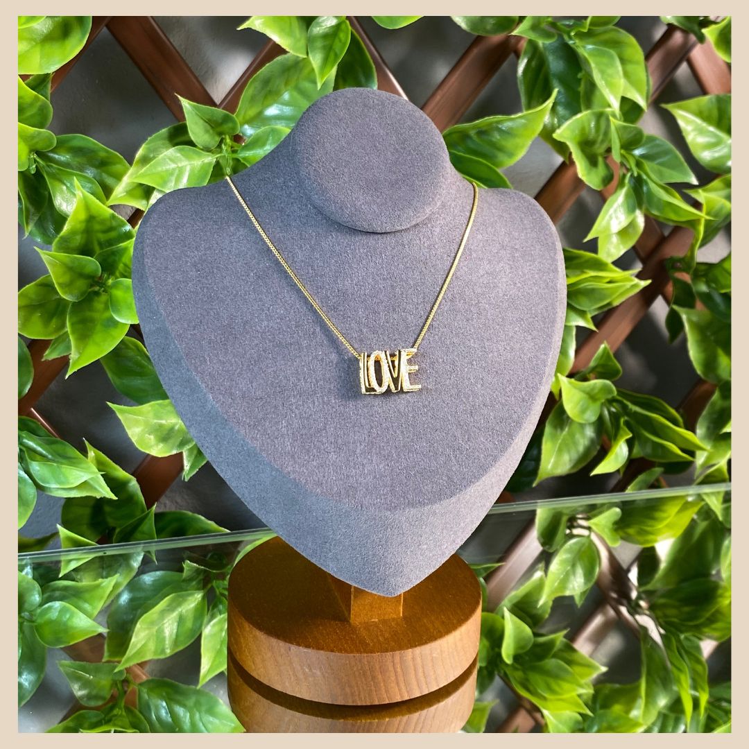 18K gold plated necklace LOVE