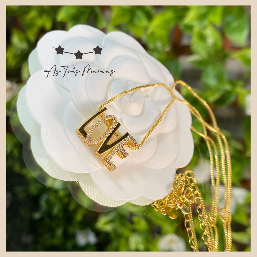 18K gold plated necklace LOVE