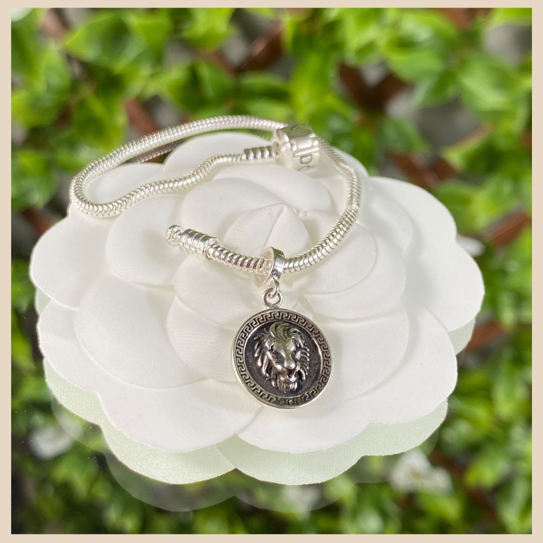 Silber 925 Lion Face charm, bead für Pandora, echtes Silber