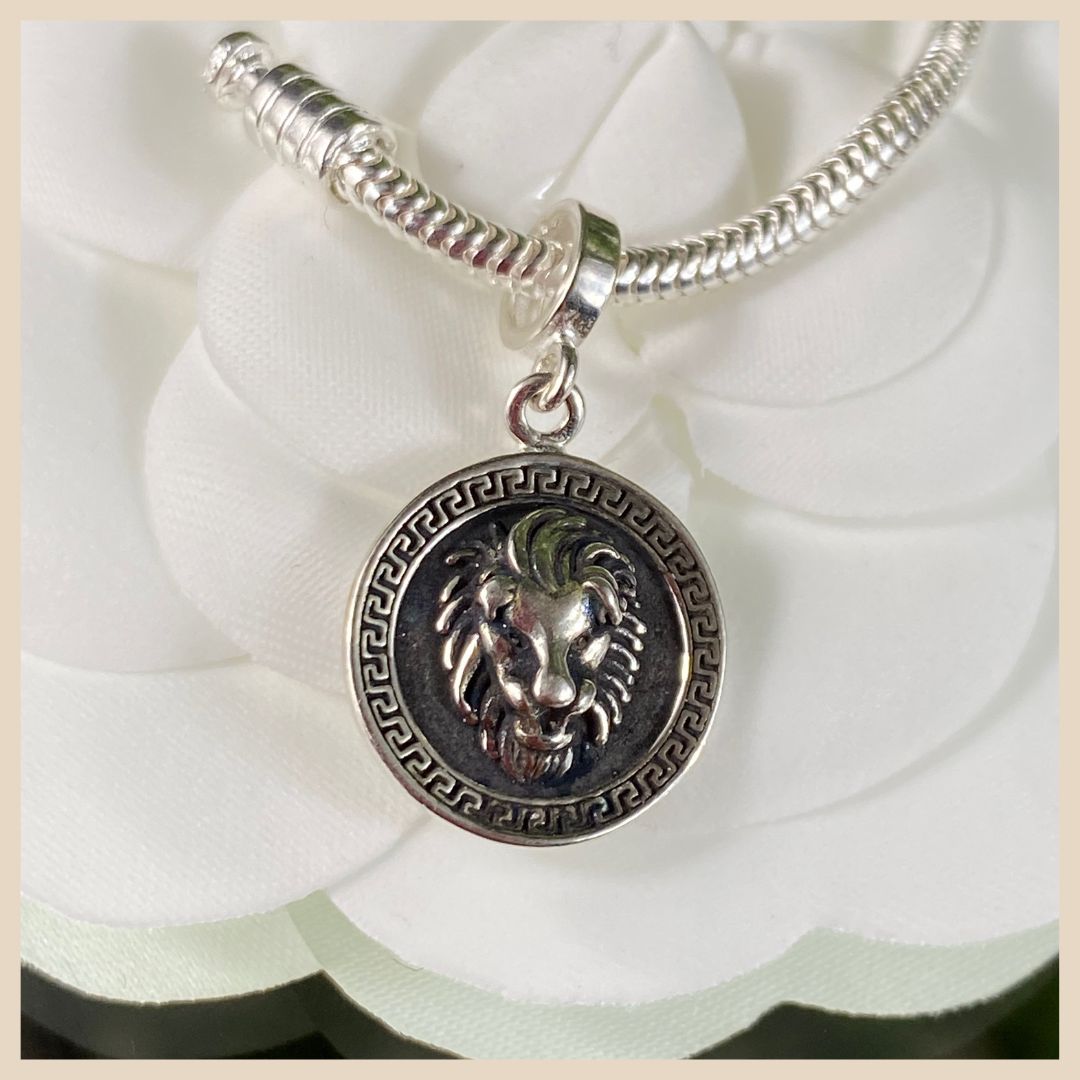 Silber 925 Lion Face charm, bead für Pandora, echtes Silber