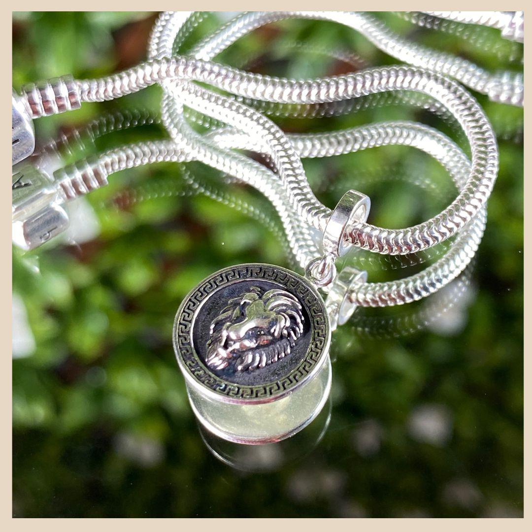 Silber 925 Lion Face charm, bead für Pandora, echtes Silber