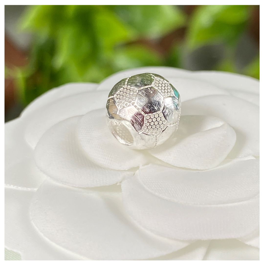 Silber 925 soccer ball Charm Bead für pandora, echtes Silber
