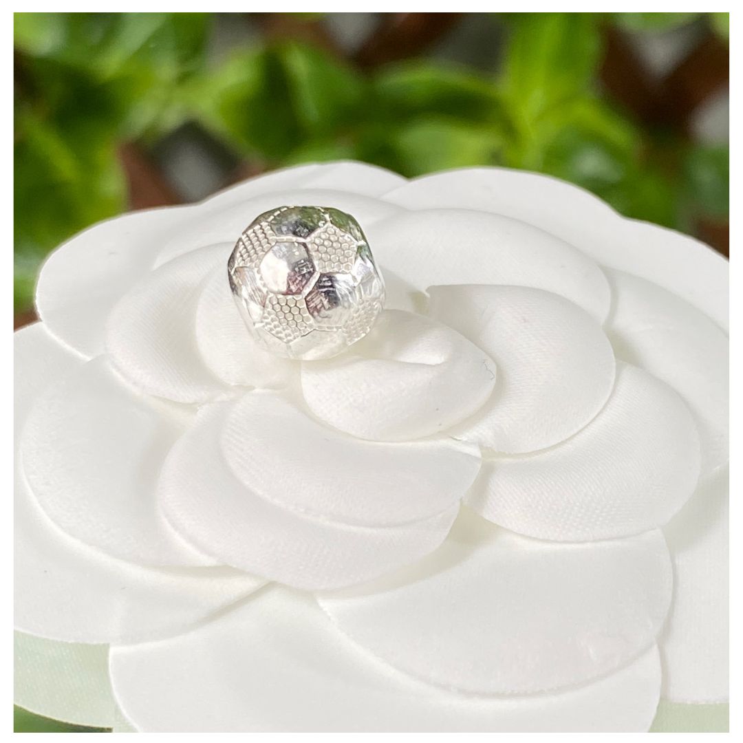 Silber 925 soccer ball Charm Bead für pandora, echtes Silber