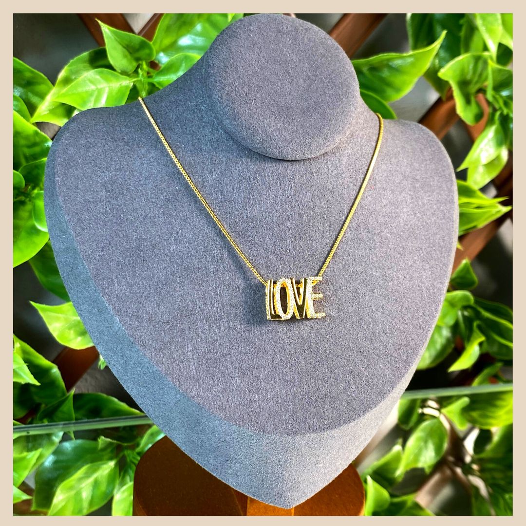 18K gold plated necklace LOVE
