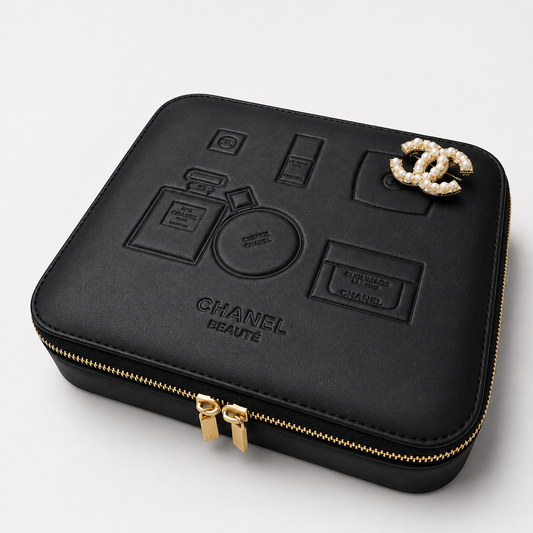 Chanel Beauté Luxury Leather Jewelry & Cosmetic Case – Rare Collector's Edition