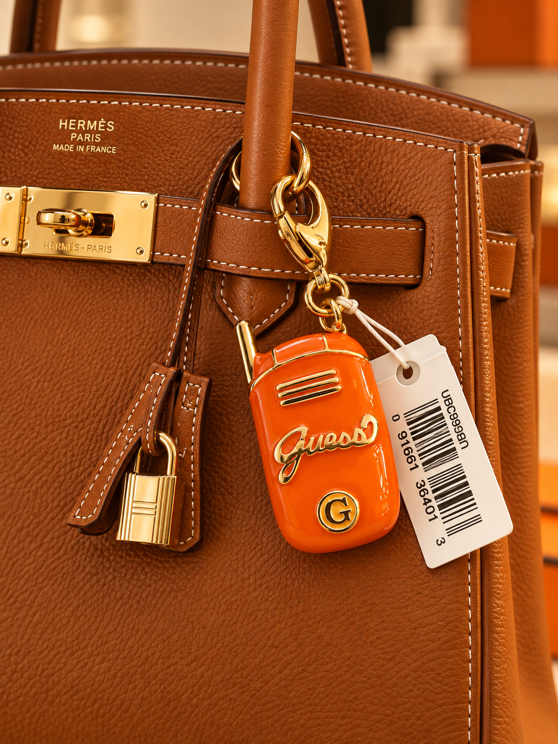 GUESS Cell Phone Charm – Luxury Keychain for Handbags & Keys