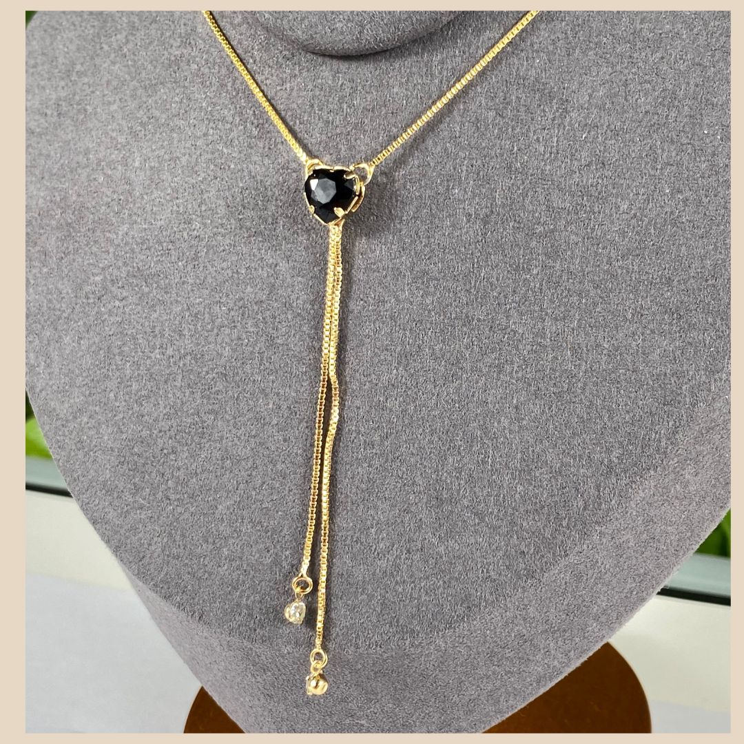 18k gold plated necklace with Zirconia Stone