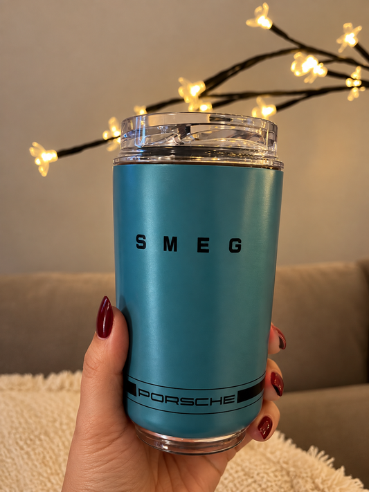 SMEG 240 ml Insulated Cup, Stainless Steel Coffee Cup, Double-Walled Vacuum Travel Mug