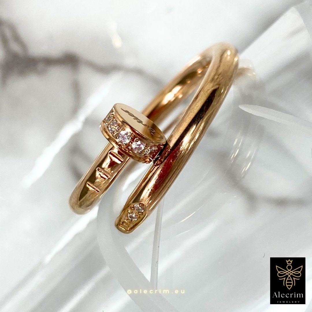 18k Damen vergoldet Nail ring