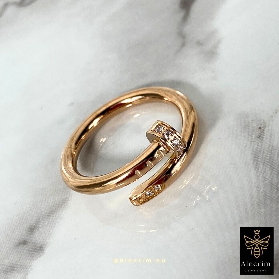 18k Damen vergoldet Nail ring