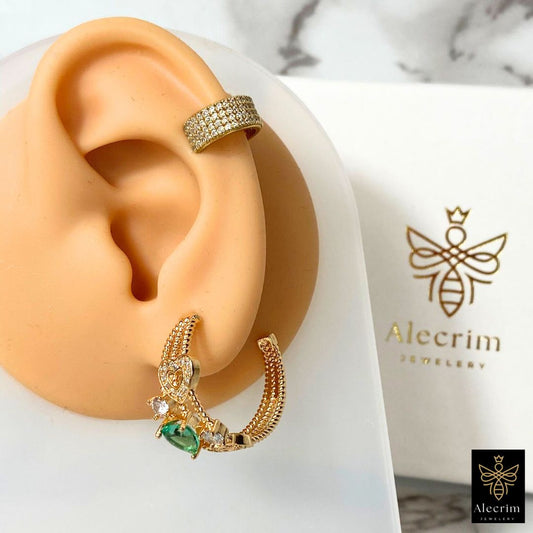 New 18K Vergolded Damen ohrring Gree Hearts Earrings Luxus Jewellery