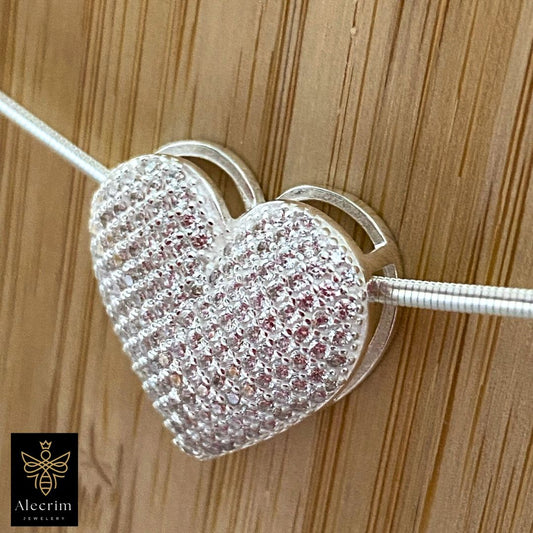 Choker-Halskette aus 925er Sterlingsilber Damen Heart necklace