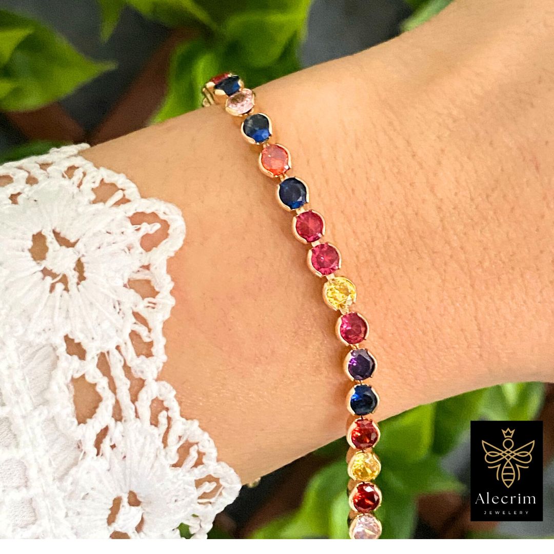 Neu Damen 18k vergoldet Bunt bracelet, armband Luxus jewellery