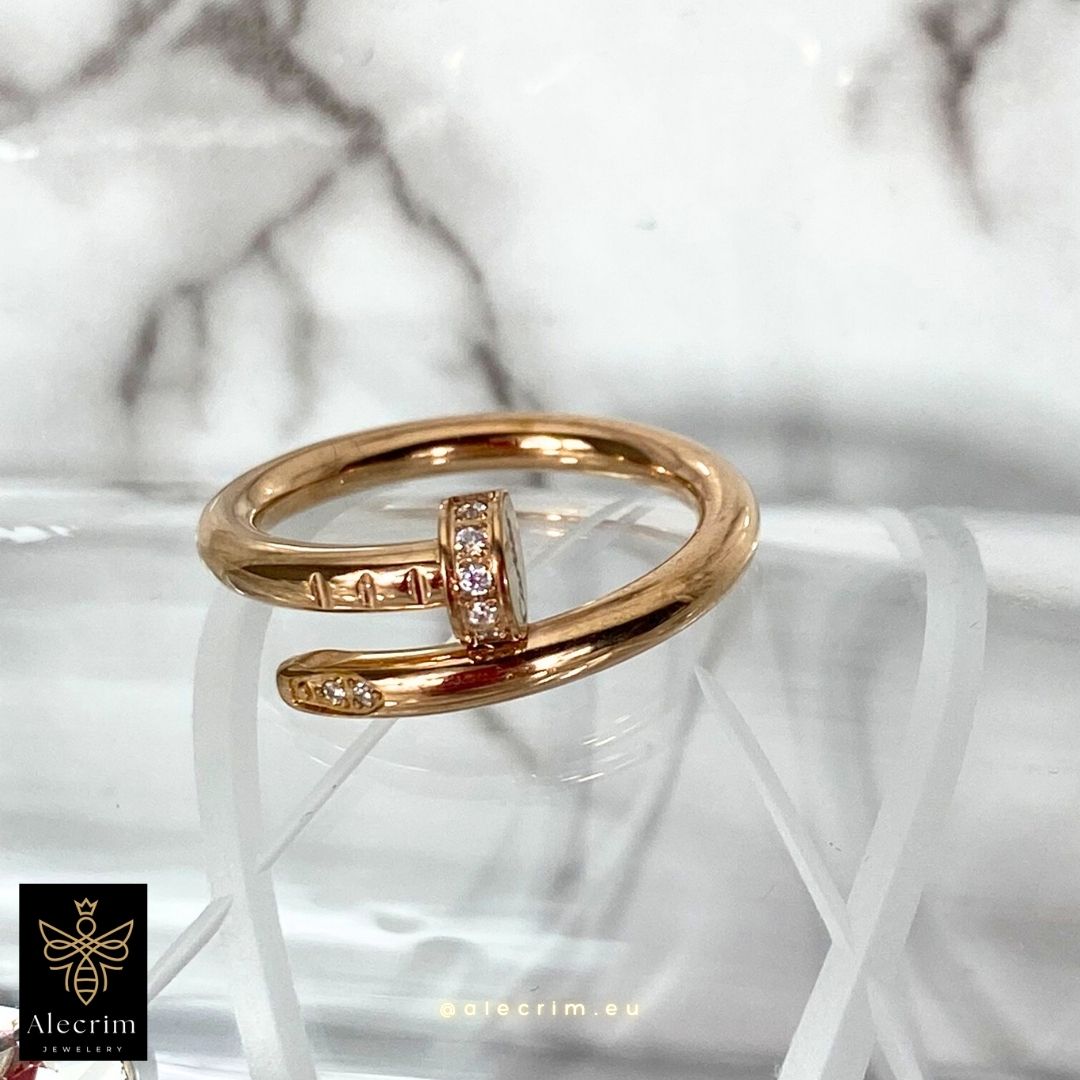 18k Damen vergoldet Nail ring