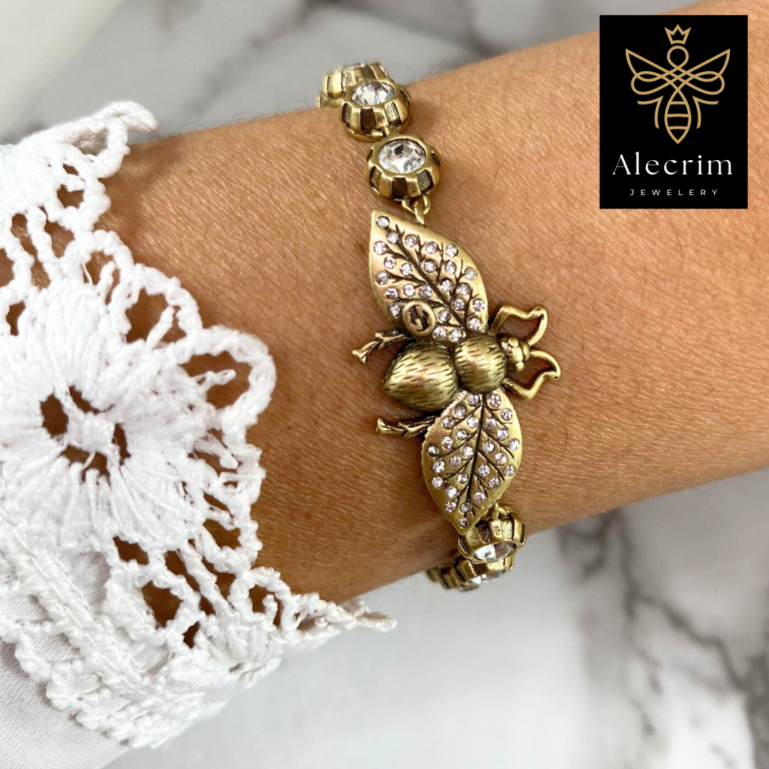 Antik Gold, Bracelet, Armband With Bee Detail
