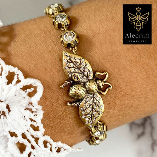 Antik Gold, Bracelet, Armband With Bee Detail