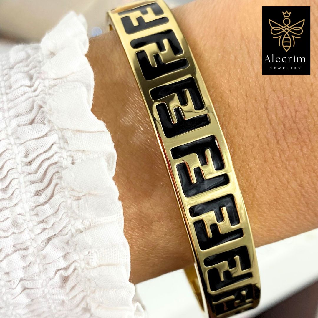 Unisex 18k Vergolded F letter Bracelet Armband