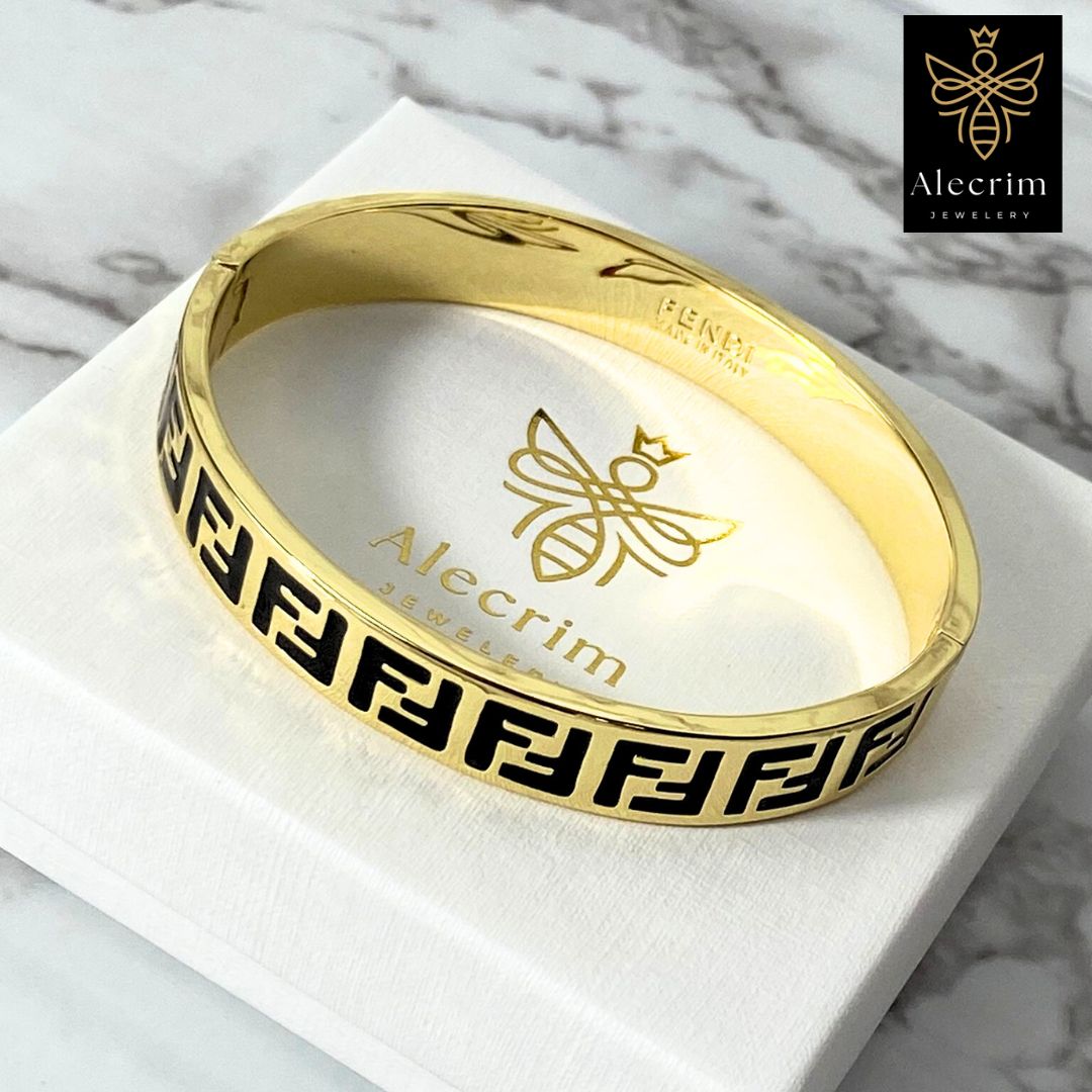 Unisex 18k Vergolded F letter Bracelet Armband