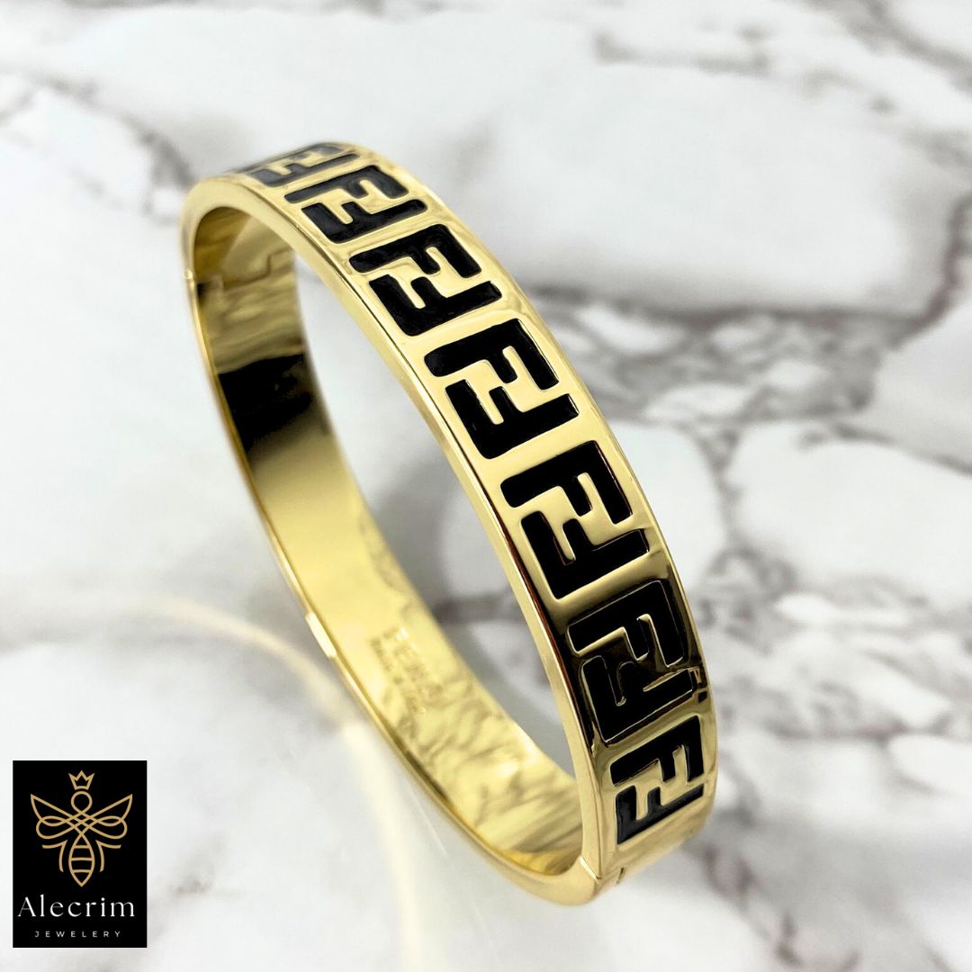 Unisex 18k Vergolded F letter Bracelet Armband