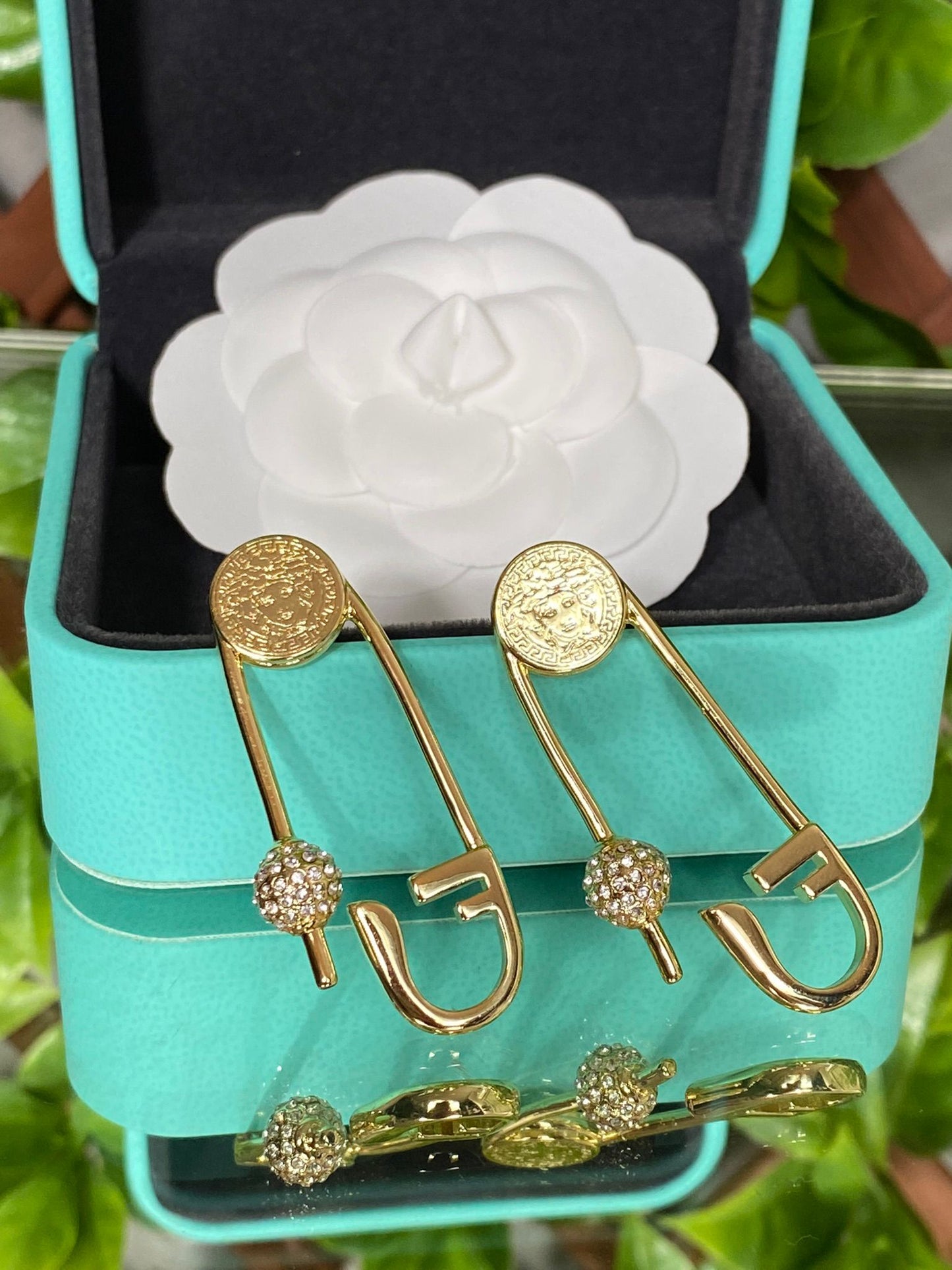 18k gold plated Earrings with Zirconia, Chic Occasion jewellery