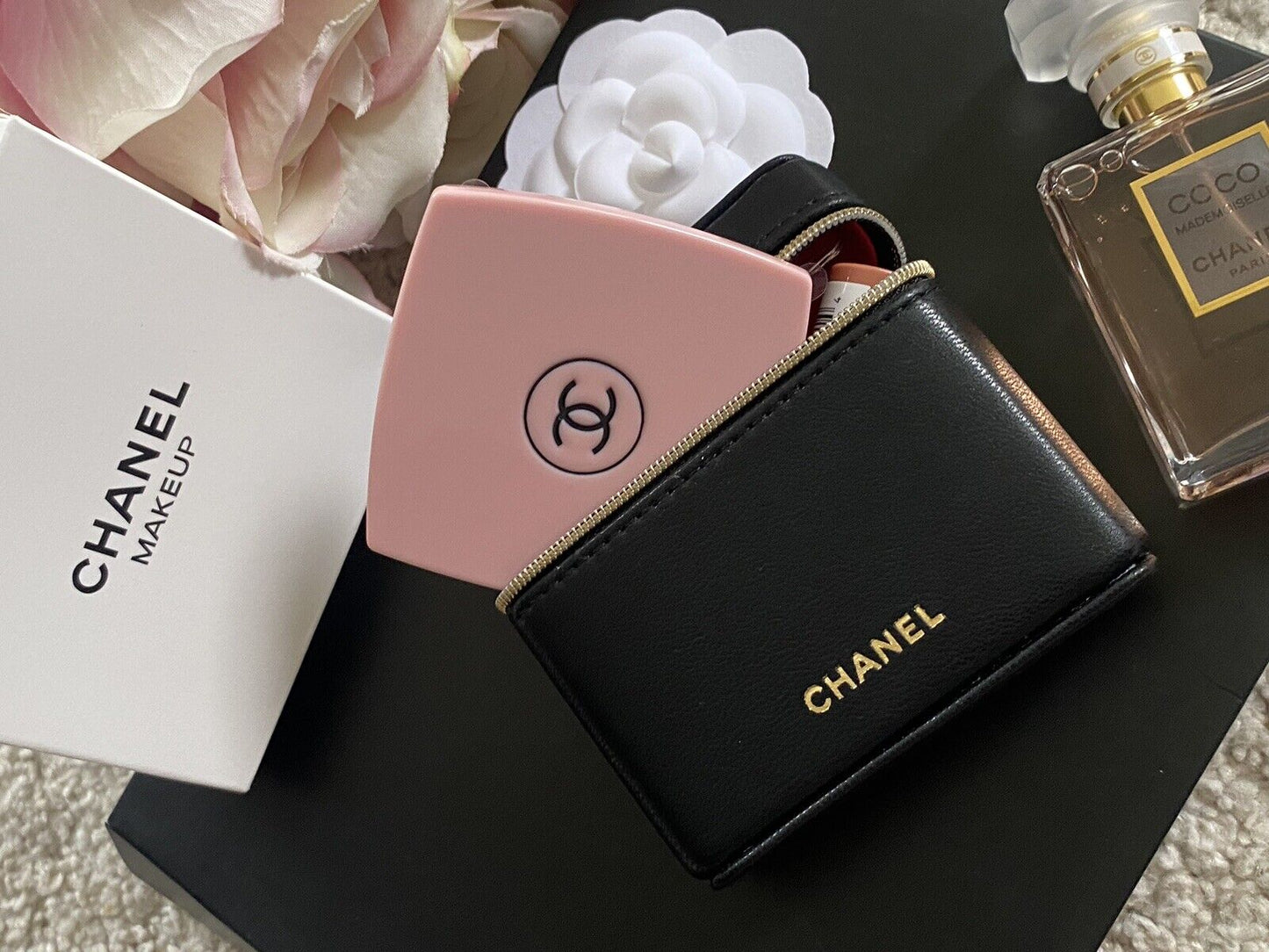 Chanel Double Facettes Pink Compact Mirror – Luxury Makeup Accessory
