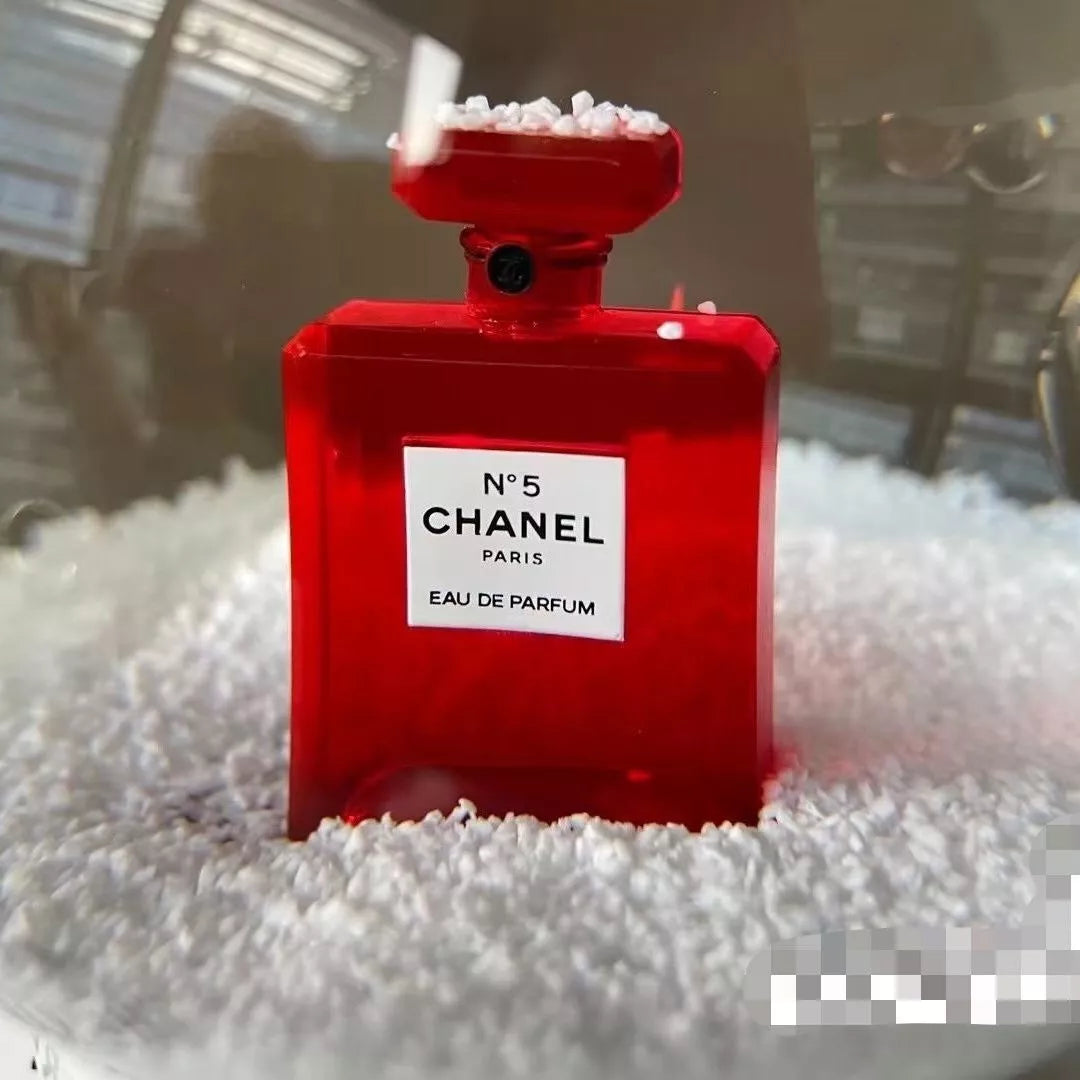 Red Number 5 Chanel Perfum Bottle Snow Globe
