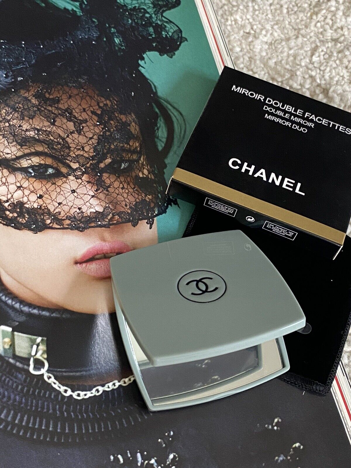 CHANEL MIROIR Makeup Mirror Pink DOUBLE FACETTES