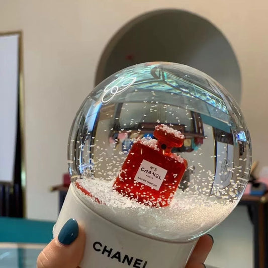 Red Number 5 Chanel Perfum Bottle Snow Globe