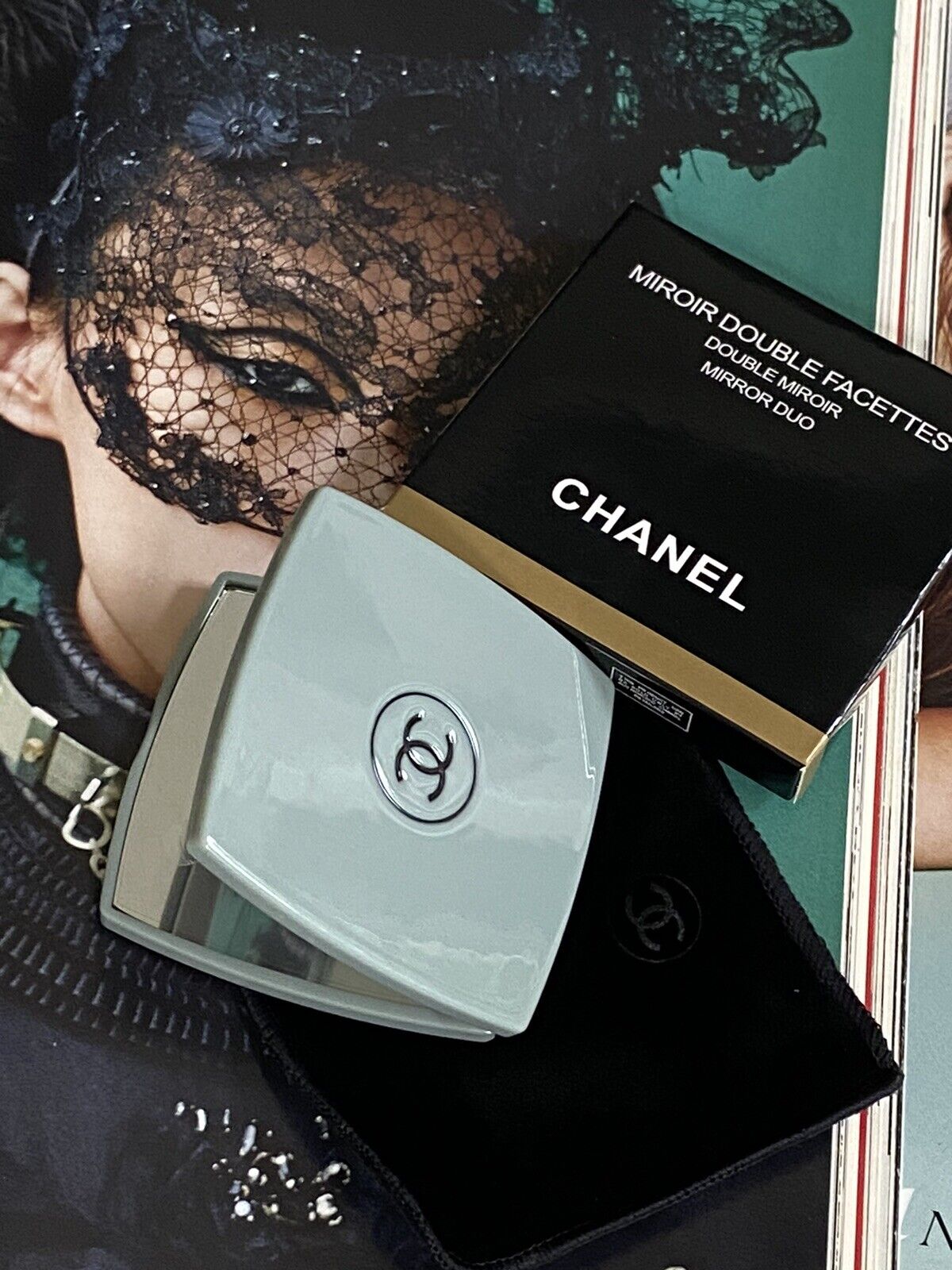 CHANEL MIROIR Makeup Mirror Pink DOUBLE FACETTES