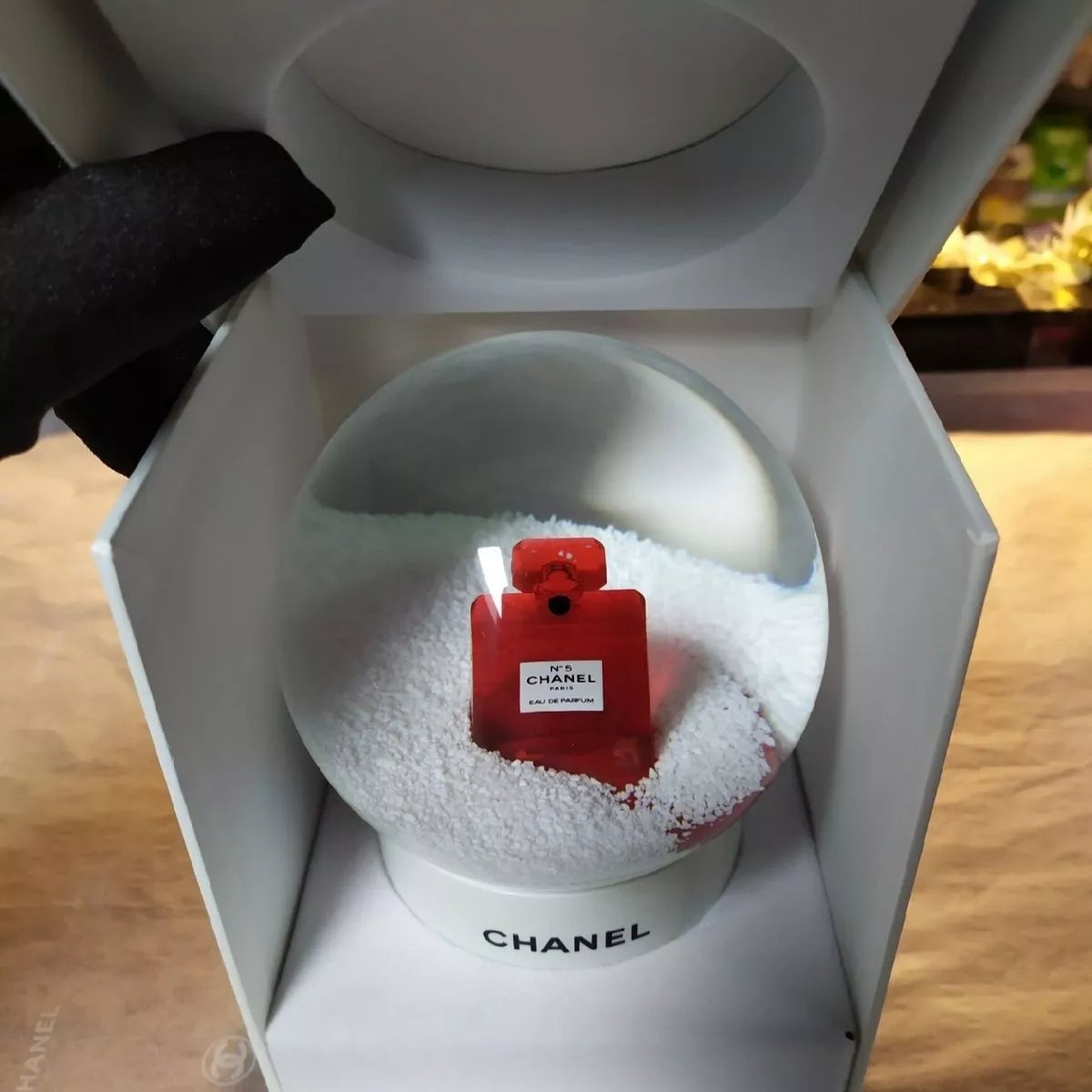 Red Number 5 Chanel Perfum Bottle Snow Globe