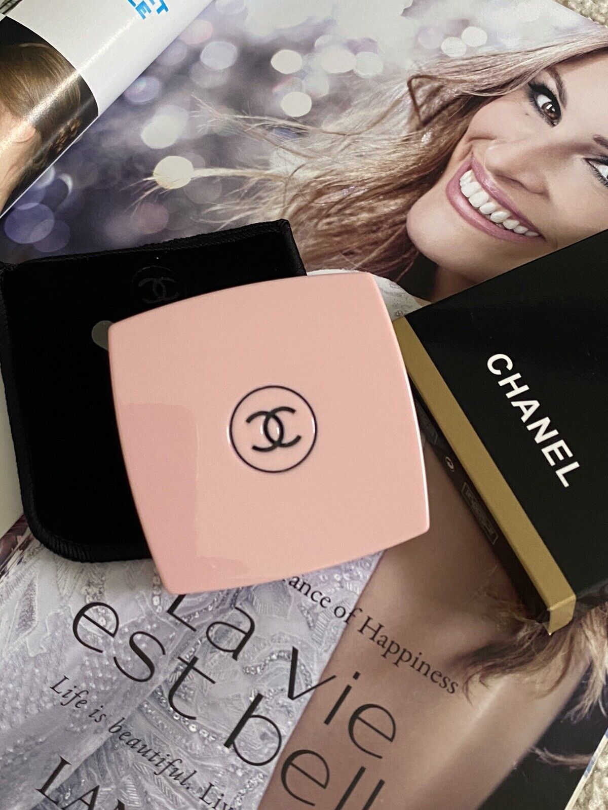 CHANEL MIROIR Makeup Mirror Pink DOUBLE FACETTES
