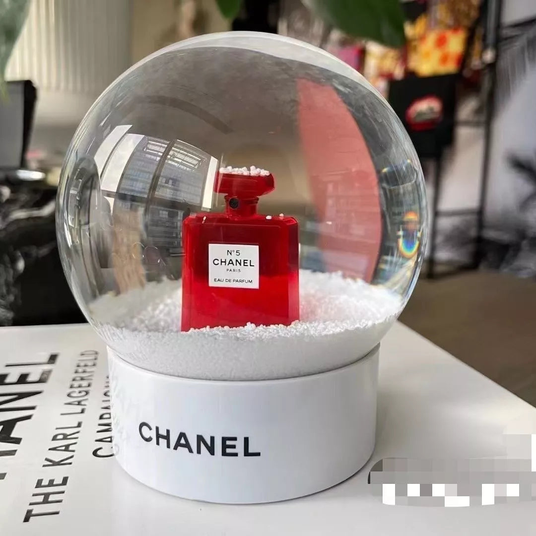 Red Number 5 Chanel Perfum Bottle Snow Globe