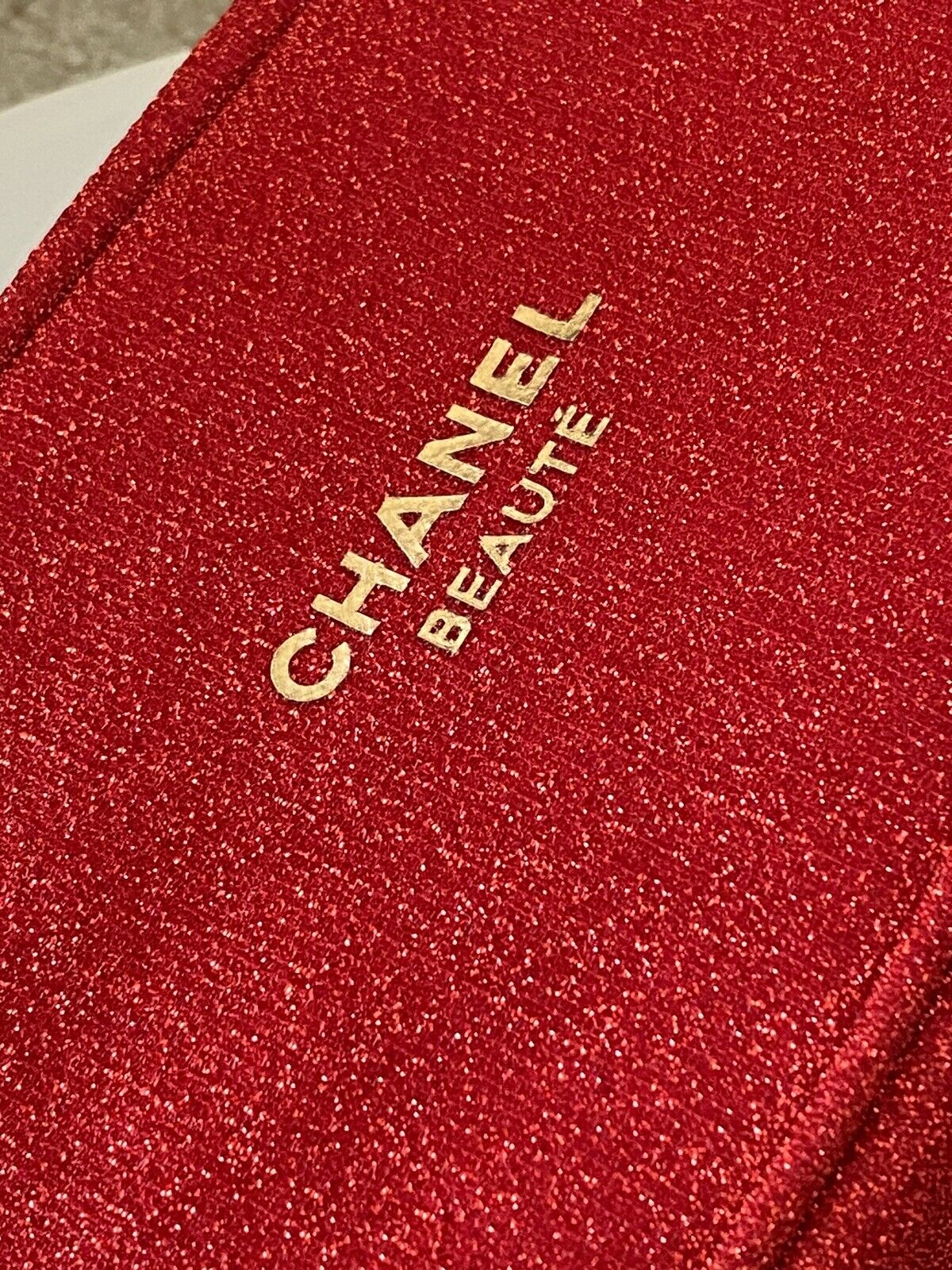 CHANEL BEAUTÉ cosmetic bag- Makeup Bag- Limited Ediction Red Bag
