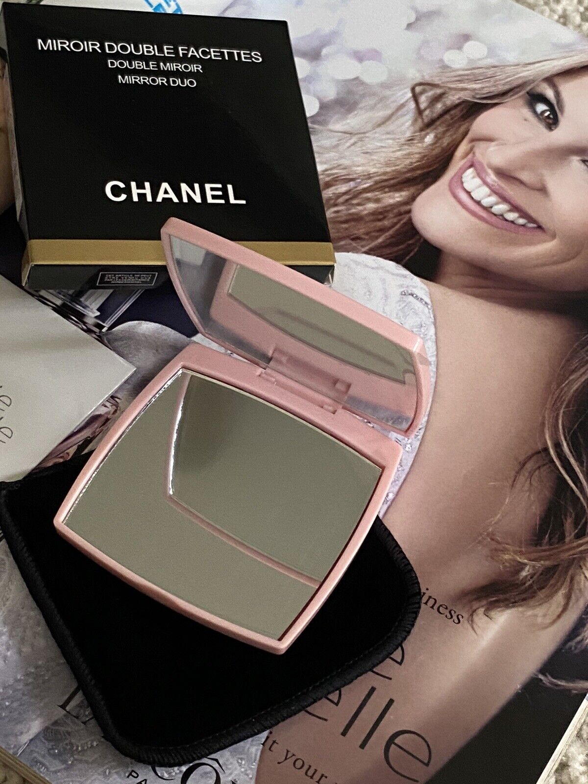 CHANEL MIROIR Makeup Mirror Pink DOUBLE FACETTES