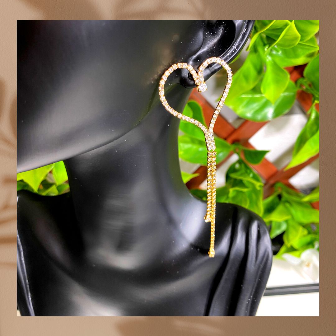 Damen Ohrring in 18 Karat Gold , mit Strass Special Gifts