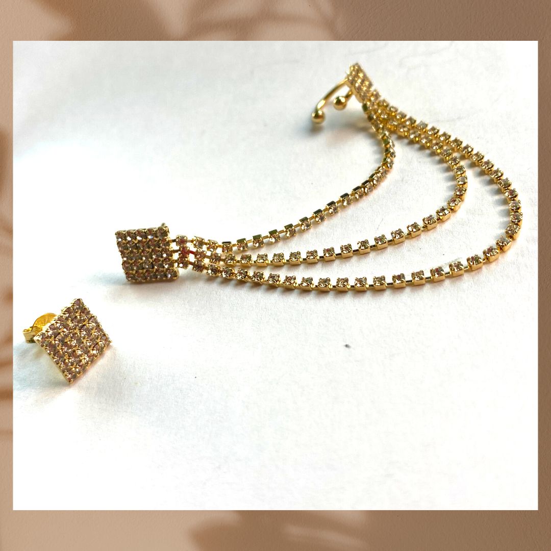 Damen Ohrring in 18 Karat Gold Vergoldet, schick Occasion