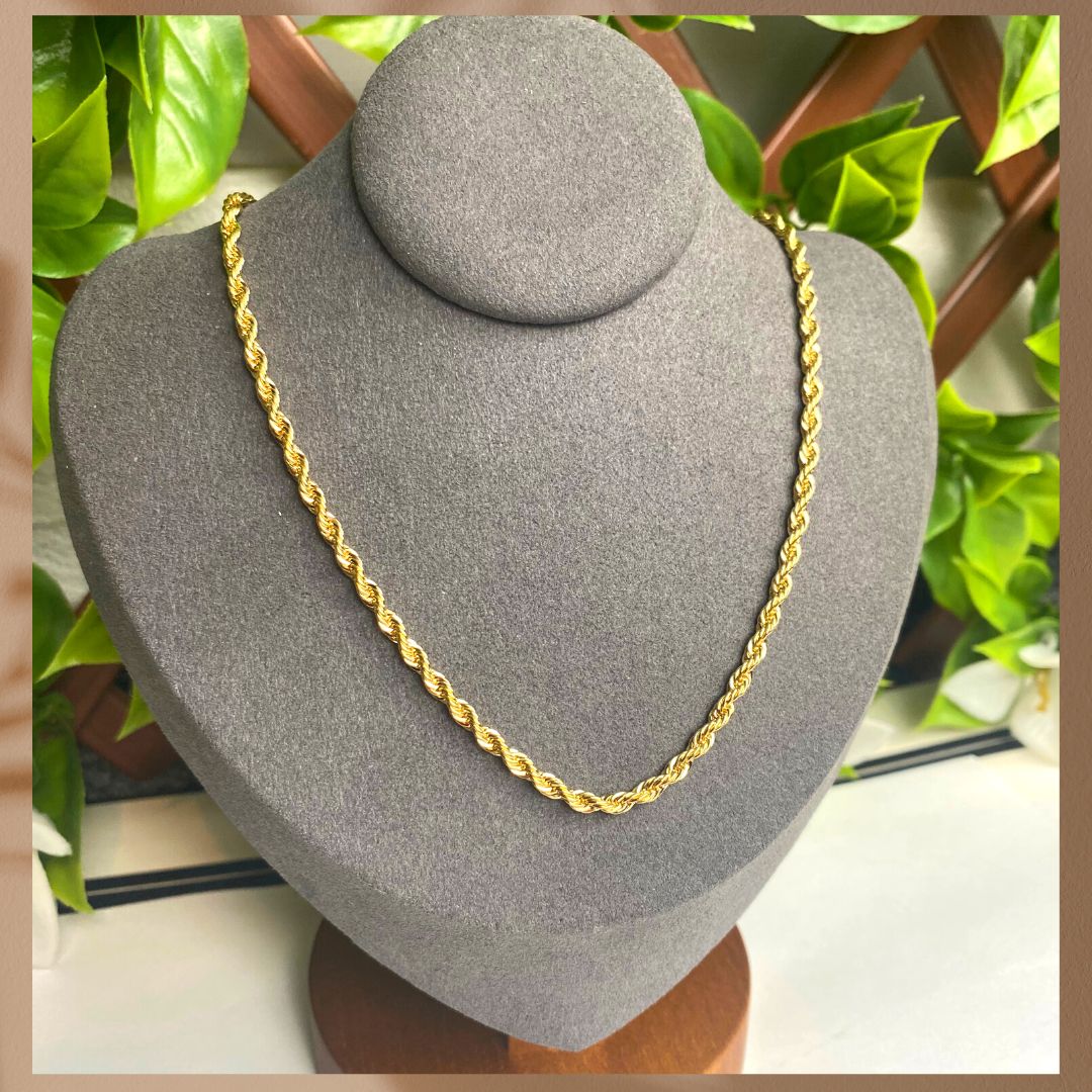 Damenkette mit 18 Karat vergoldete Halskette Necklace 60cm