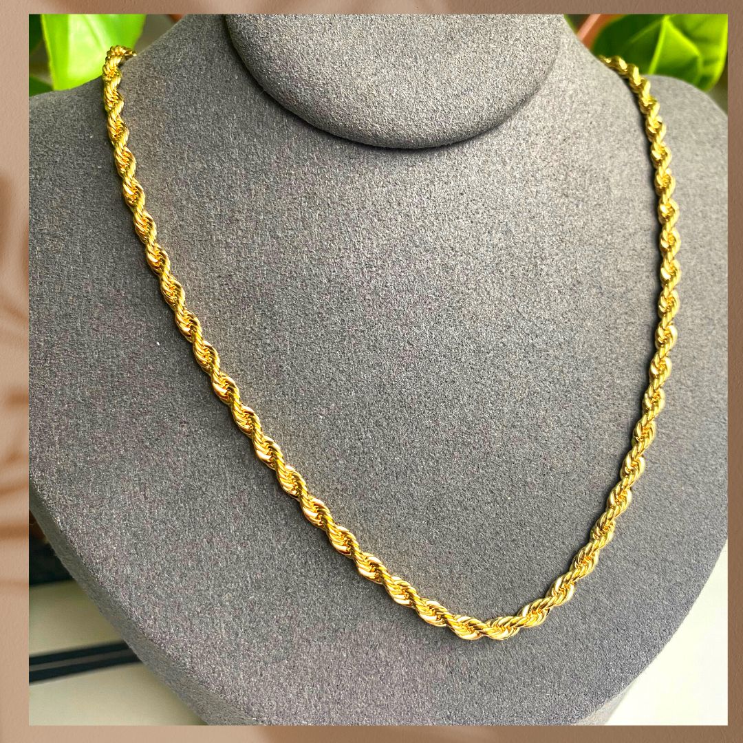 Damenkette mit 18 Karat vergoldete Halskette Necklace 60cm