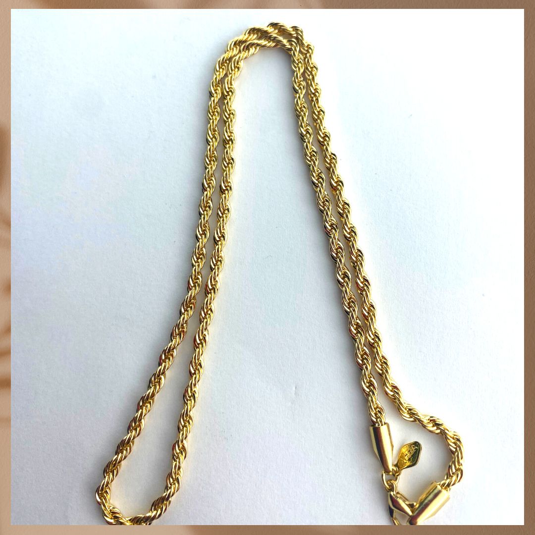Damenkette mit 18 Karat vergoldete Halskette Necklace 60cm