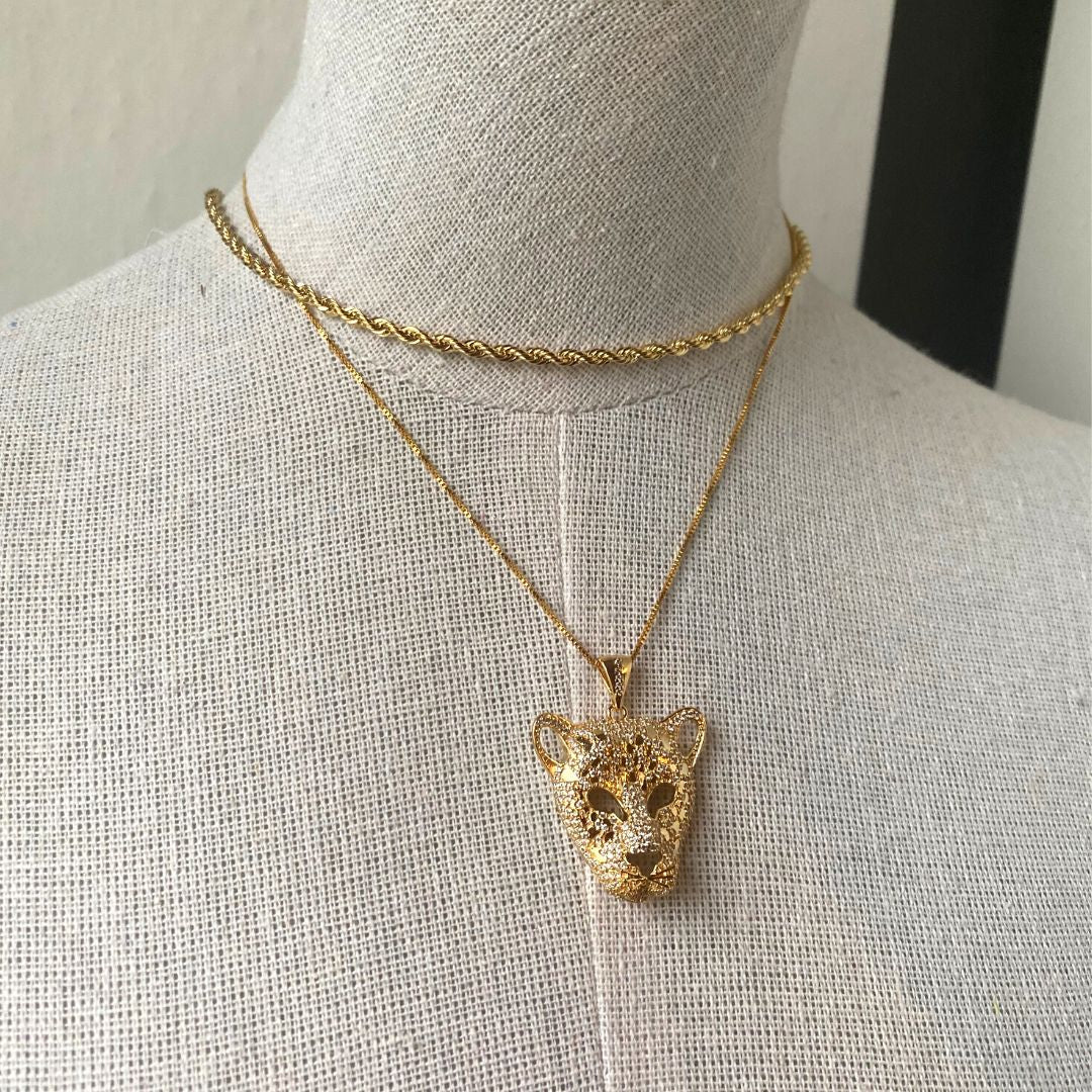 18K Vergoldete Damenkette mit Tiger-Anhänger Special Gifts Jewelery
