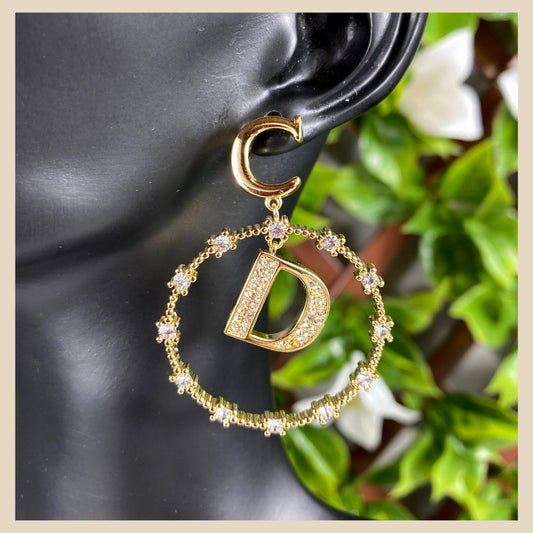 Damen Ohrring Gold Vergoldet mit ZirKonia , schick Occasion Jewelery