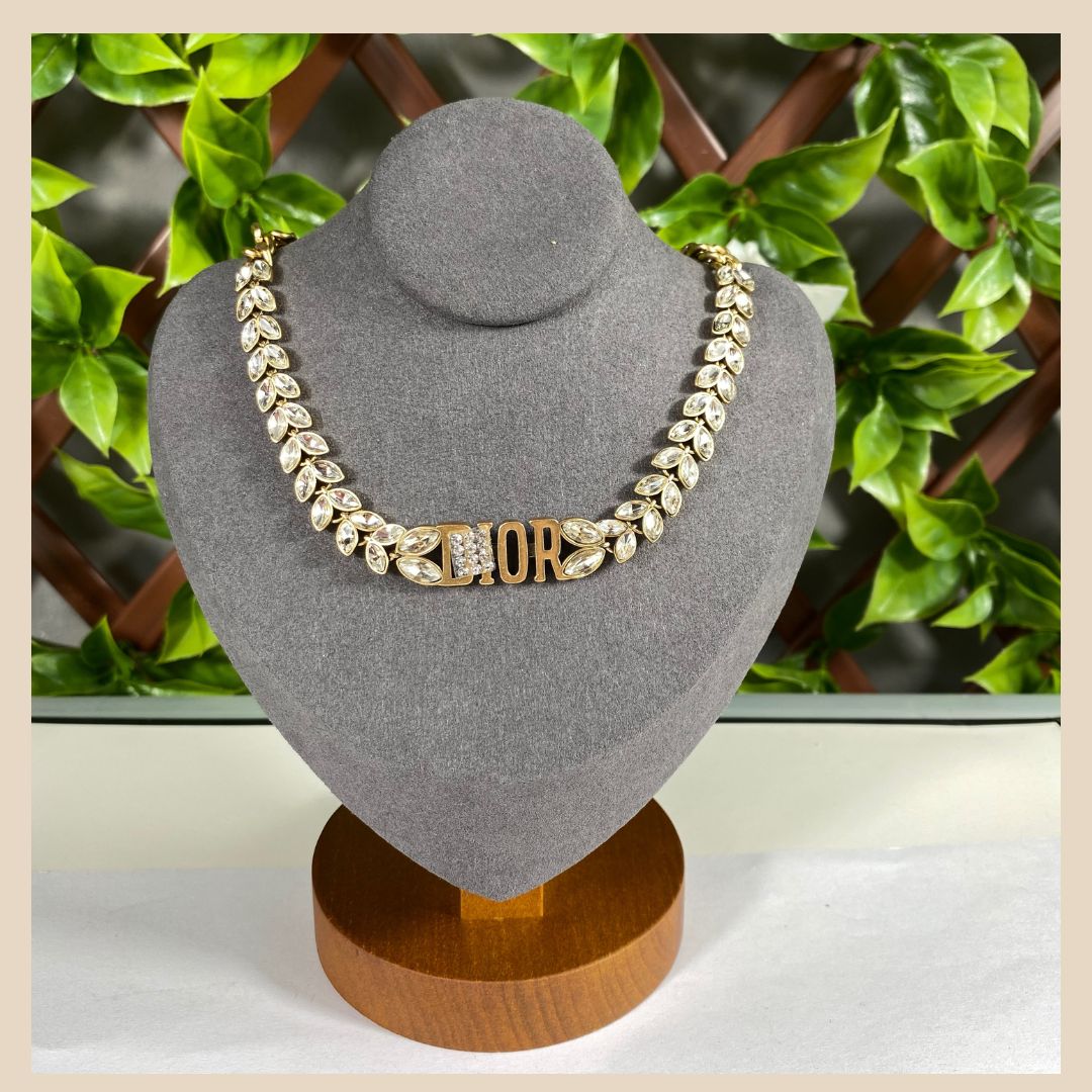 Damenkette Gold vergoldete Halskette Choker 19cm