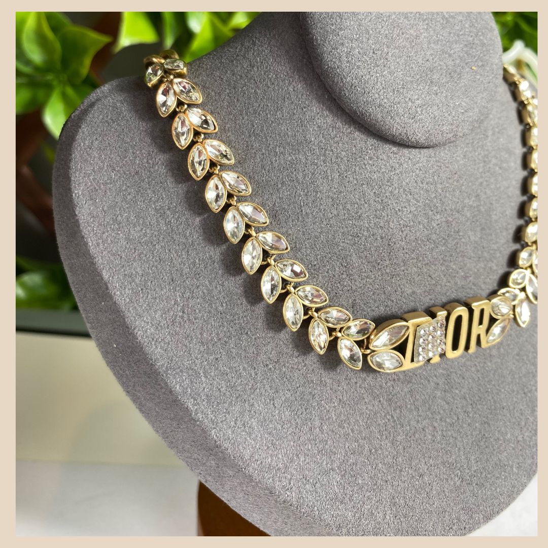 Damenkette Gold vergoldete Halskette Choker 19cm