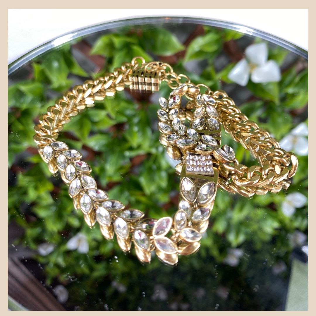 Damenkette Gold vergoldete Halskette Choker 19cm