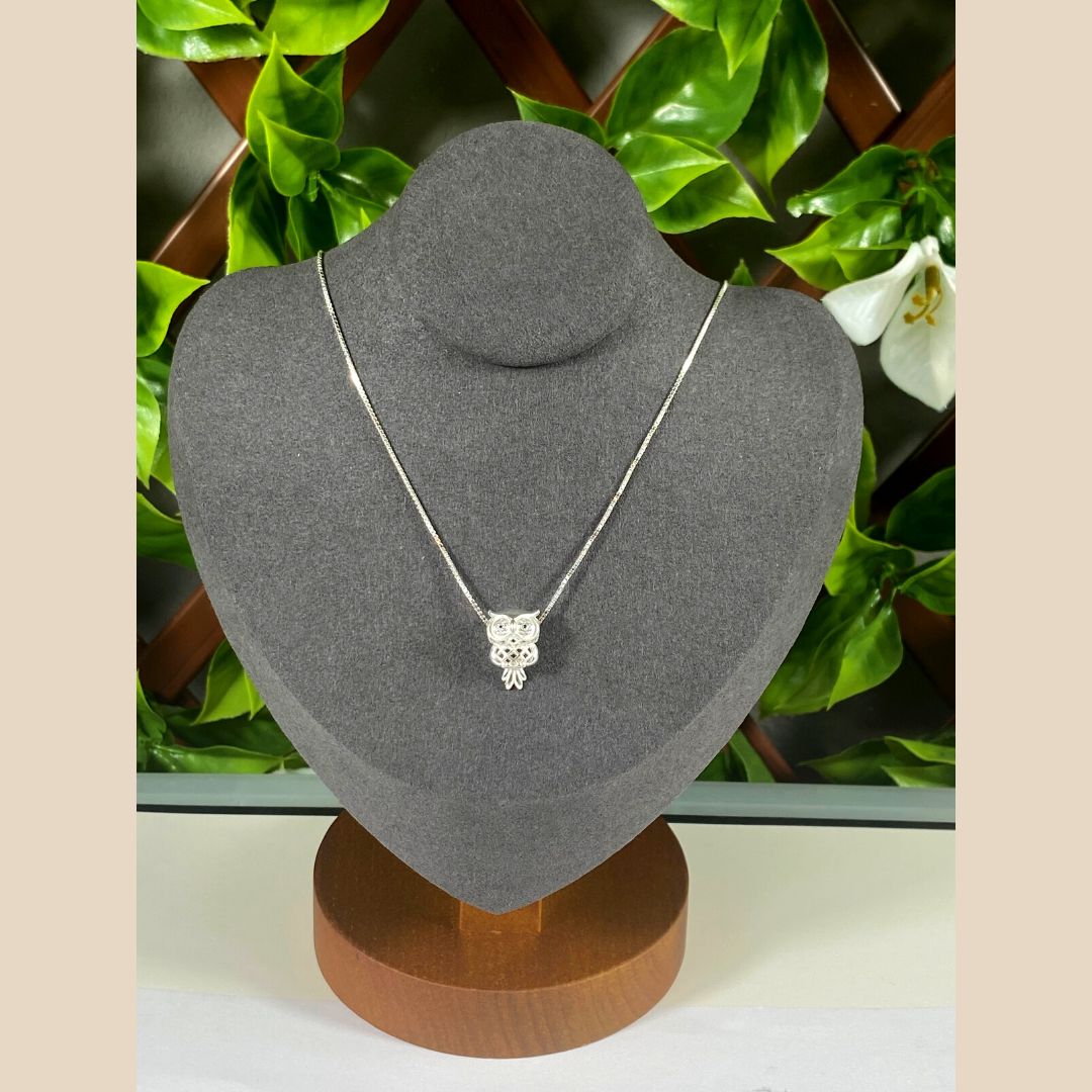 Damen ketten silber 925 mit Eule anhänger, Necklace echtes Silber, Special Gifts