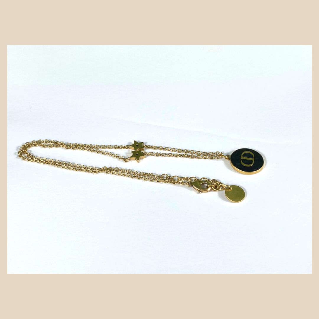 Damenkette Gold vergoldete Halskette 24cm, Special Occasion jewellery