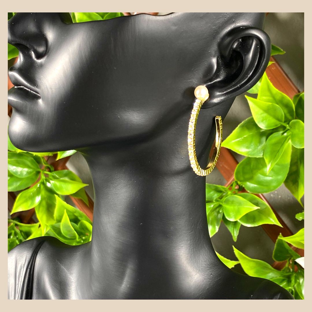 Damen Perle Ohrring Gold Vergoldet , schick Occasion Jewelery