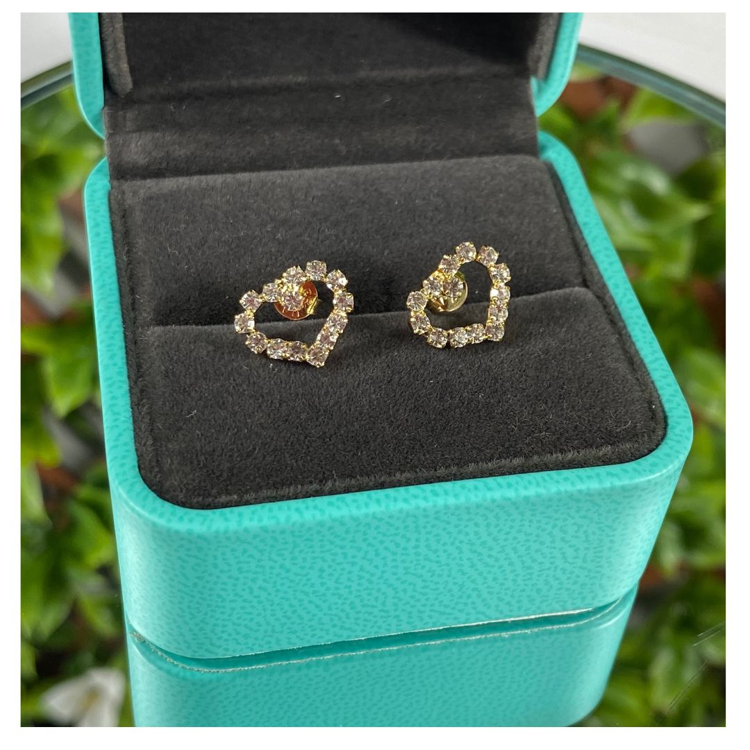 Damen Ohrring in 18 Karat Gold , mit Strass, Special Gifts