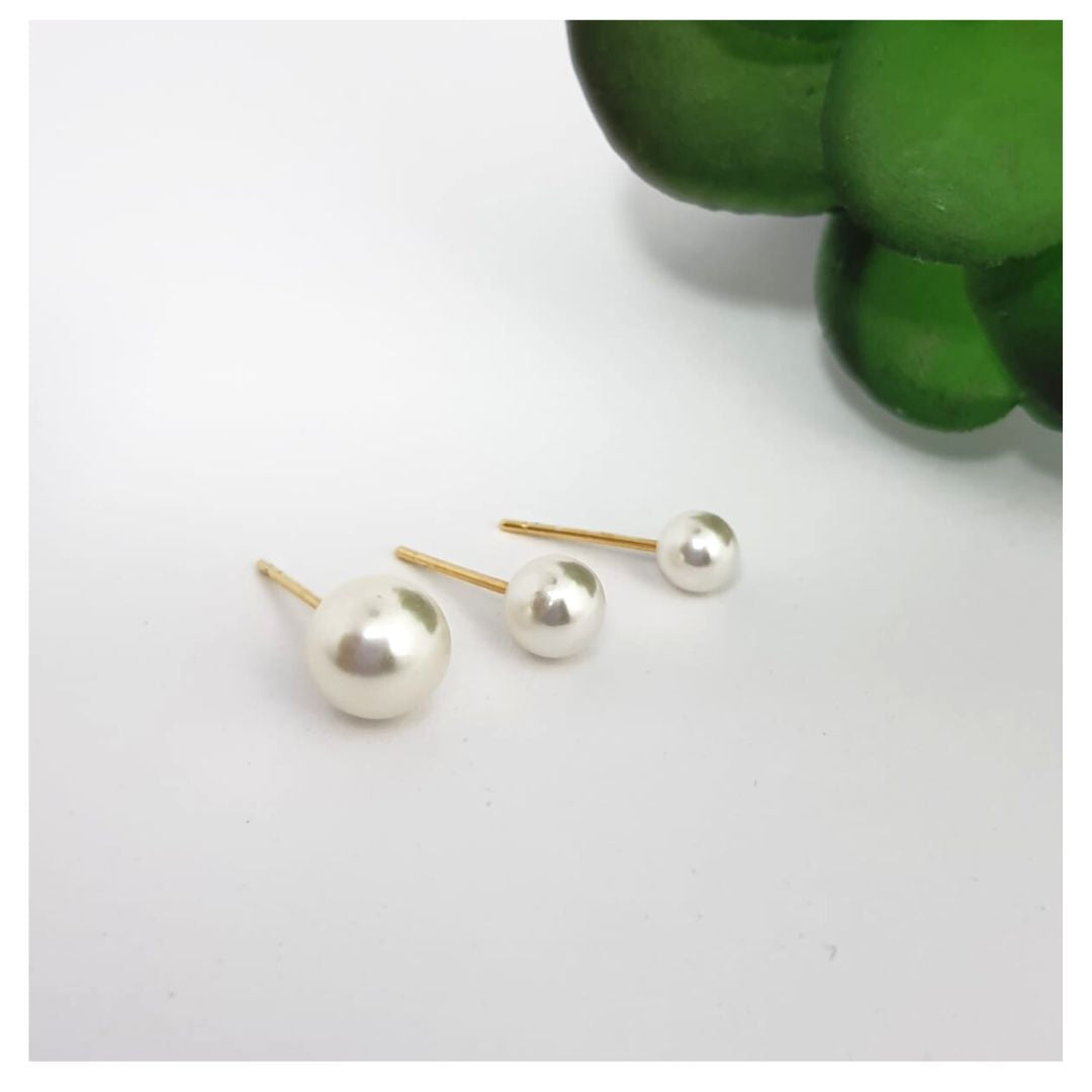 Damen Perle Ohrring in 18 Karat Gold Vergoldet, schick Occasion 3x