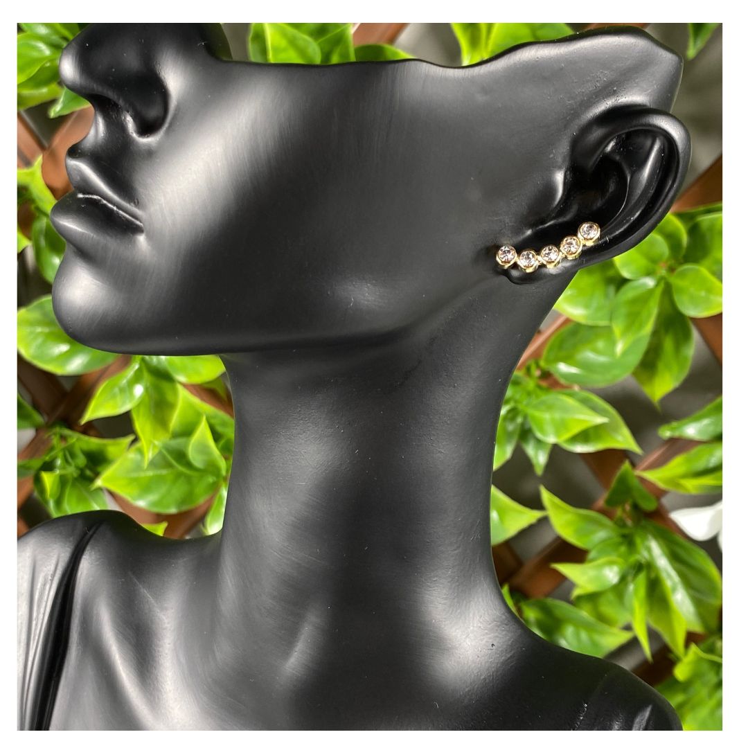 Damen Ohrring in 18 Karat Gold , mit Strass, Special Gifts
